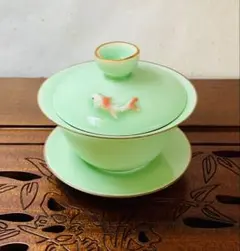 中国茶器•蓋碗（龍泉青磁）　茶碗有田焼き茶道具湯呑み壷皿紅茶益子焼き台湾茶