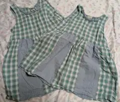 姉妹コーデ　2歳差　年子　KAP ノースリーブワンピース 2着セット