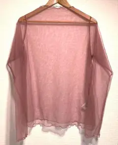【美品】ノアールレーベル シースルー シアー 長袖Tシャツ ラベンダー ピンクL
