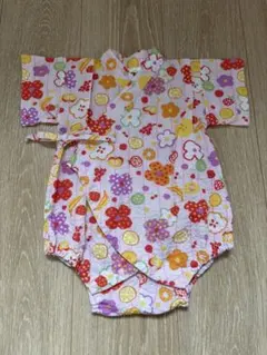 花柄 ベビー甚平 ロンパース浴衣 サイズ70cm