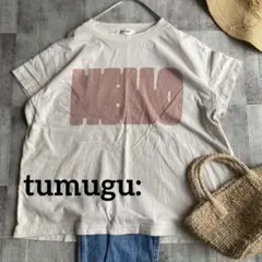 tumugu: ツムグ ラフィ天竺 コットンプリントTシャツ Fサイズのサムネイル