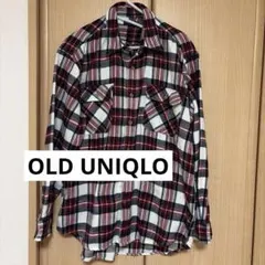 【OLD UNIQLO】フランネルシャツ　レッド　Lサイズ