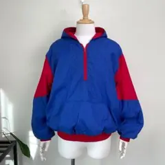 80s 90s USA製 RENNOC ハーフジップ ナイロンフーディー