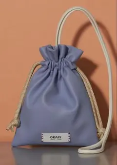 GRAIN バイカラーミニ巾着ショルダーバッグ