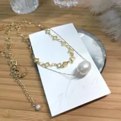 【本真珠】大粒淡水バロックパール ２連ネックレス　卒入学コーデにも♡