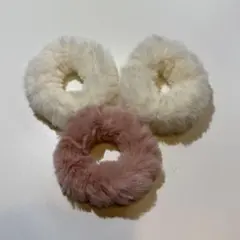 ファー素材 ヘアゴム 3個セット