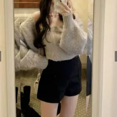 【新品タグ付き】GRL ハイウエストショートパンツ gm759 グレイル