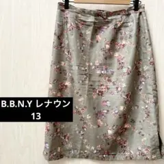 B.B.N.Y レナウン 日本製 洗える サテンナロースカート ベルトデザインのサムネイル