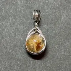 WP353SS 天然石 ワイヤー ペンダントトップ エンジェルフェザーシトリン