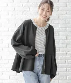 グローバルワーク　ライトクッションペプラムカーディガン