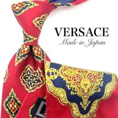 【美品】 VERSACE ベルサーチ ネクタイ 総柄 レッド 高級感 ハイブラ