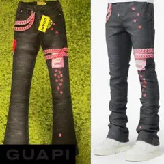 GUAPI グアピ スキニーフレアデニム ブラック 新品 28