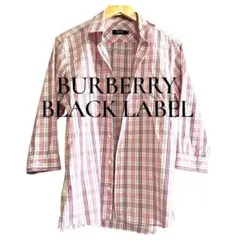 美品⭐︎BURBERRY BLACK LABEL 七分袖チェックシャツ　サイズ3