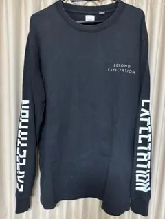 ブラック ロゴ入り 長袖カットソー