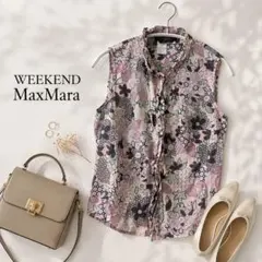 大きいサイズ】MaxMara 銀タグ 麻100% 花柄 ブラウス 42（XL） - メルカリ