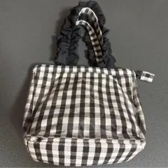 fiducia ギンガムチェック フリル ミニトートバッグ リボン - メルカリ