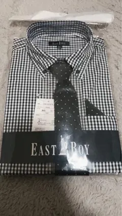 【未使用】EAST BOY ギンガムチェックシャツ ネクタイセット　165㎝