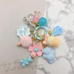 ▒ピンク 水色 チョコレートロゴ▒じゃらじゃらキーホルダー▒