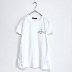 チャオパニック　Tシャツ　半袖　クルーネック　ニコちゃん　コットン　ホワイト　F