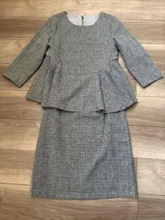 セット】Re-J&SUPURE ペプラムジャンパースカート リブTシャツ 3L 