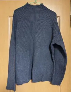ダークグレー リブ編み セーター XL
