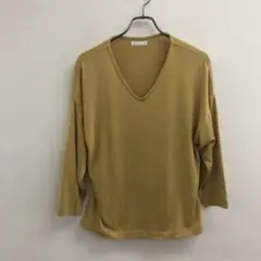 ドレスキップ 黄系カットソー ゆったりシルエット Lサイズ