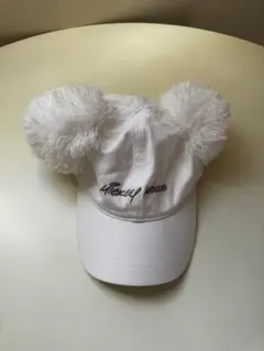 即購入⭕️ミッキー耳付きホワイトキャップ