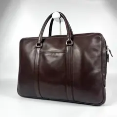 美品 コーチ ビジネスバッグ ブリーフケース バッグ 茶 レザー 肩掛け 大容量