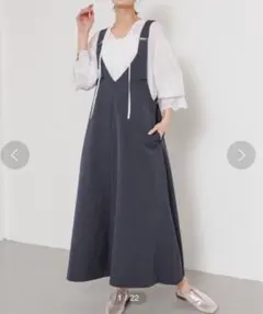 センスオブプレイス　アーバンリサーチ　サロペットスカート　チャコール