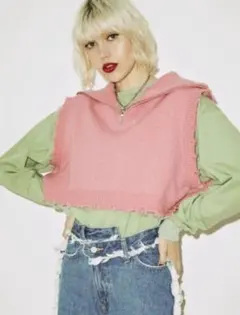 jouetie︰ハーフZIPダメージベスト