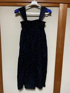 GLOBAL ドット柄ビスチェ Lサイズ ネイビー