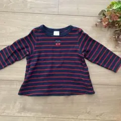 petit main ストライプ トップス 80 長袖　ロンＴ