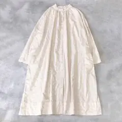 PUAL CE CIN ピュアルセシン　水玉刺繍のワンピース　フリル　ゆったり