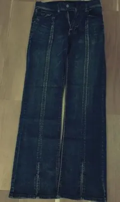 未使用ダークブルー ストレートデニム 73cm