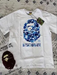 A BATHING APE Tシャツ ホワイト ブルーカモ Lサイズ - メルカリ