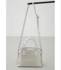 AZUL by moussy ダブルジッパークリアバッグ　シルバー　透け感あり