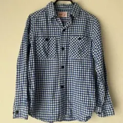 美品デニム＆ダンガリーのチェック長袖シャツ130