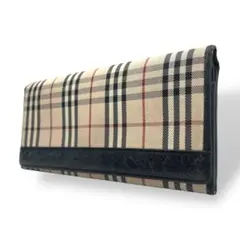 Burberry バーバリー　m2 長財布　ノバチェック　キャンバス　レザー