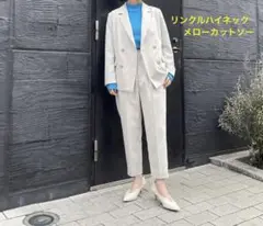 STRATA エストラータ　リンクルハイネックメローカットソー