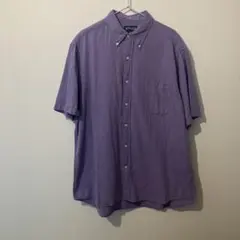 LANDS' END 半袖シャツ パープル ボタンダウンのサムネイル