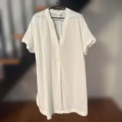 H&M ホワイト シャツ　ワンピース L サイズ