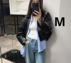 ZARA ザラ　フェイクレザーボンバージャケット　新品、未使用