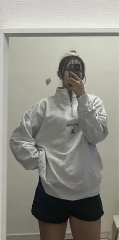 ロサンゼルス・ドジャース ハーフジップスウェット XL グレー