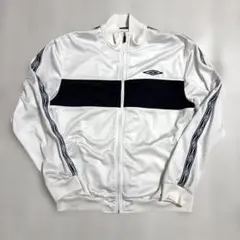Umbro トラックジャケット 00s 90s ホワイト ライン 刺繍ロゴ XL