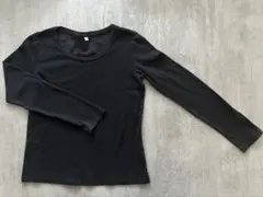 ユニクロ　レディース　長袖　カットソー　長袖Tシャツ　ブラック　L
