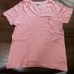 BAYFLOW 半袖VネックTシャツ ピンク ポケット付き　Mサイズのサムネイル