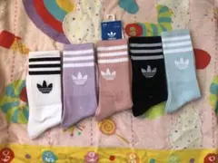 adidas ストライプソックス 5足セット　新品
