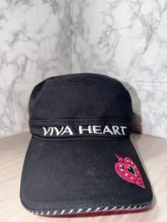 VIVA HEART ワークキャップ 黒 ピンクロゴのサムネイル