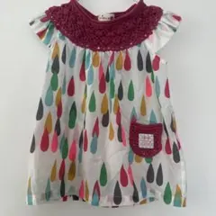 美品trois lapins kp カラフル雨滴模様ワンピース 90のサムネイル
