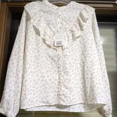 匿名配送/タグ付き新品未使用　ハニーズフリル付き花柄長袖ブラウス